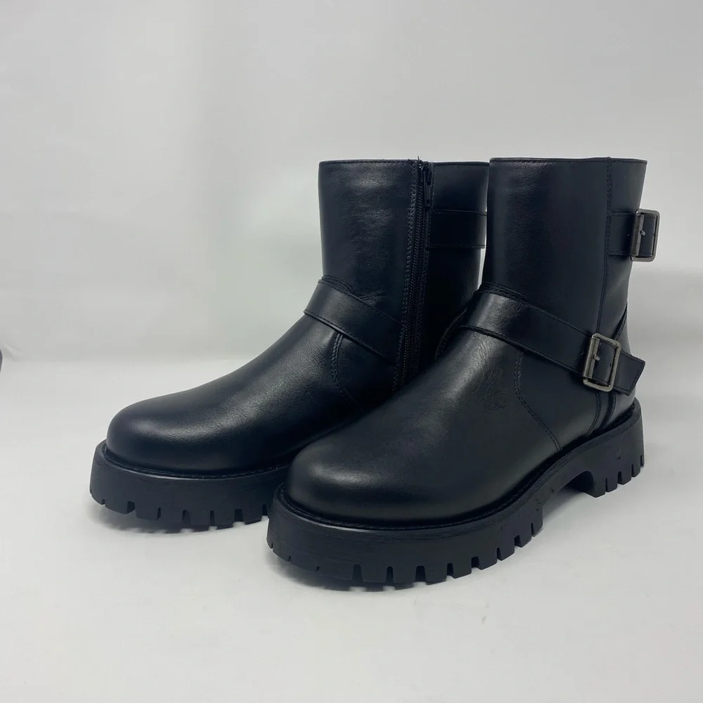 Steve Madden moto Boots Black, Size 9 1/2, - Picture 1 of 8